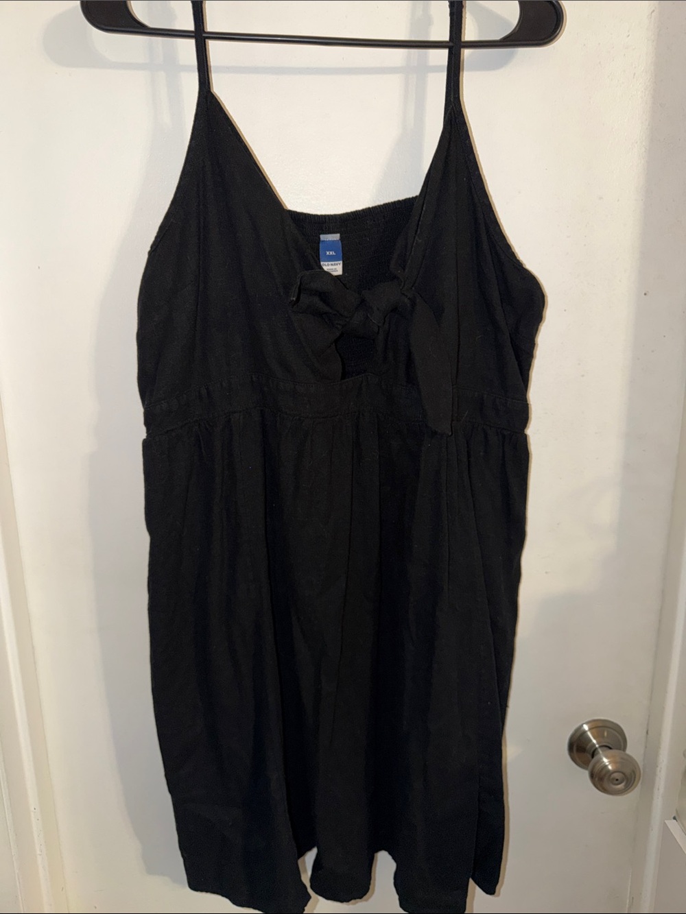 Old Navy Black Spaghetti-Strap Tie-Front Mini Dress